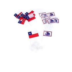 BANDERA CHILE ESCUDO X 12 U