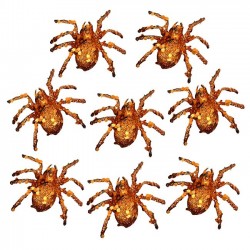 ARAÑA GLITTER NARANJO 8 U