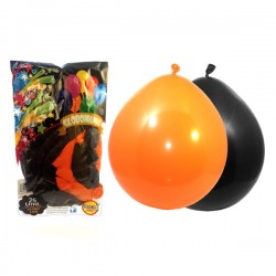 GLOBO NARANJO NEGRO X 25 U