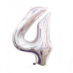 GLOBO METAL LASER 40 PLATA N 4