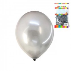 GLOBO METAL 9 PLATA X 25 U
