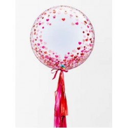 GLOBO BURBUJA CONFETTI CORAZON