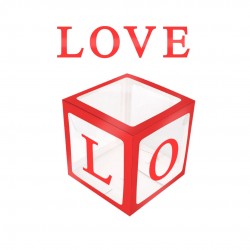 CAJA DECO LOVE ROJO 31X31 X 1U