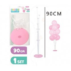 SOPORTE GLOBO ROSADO 90 CM