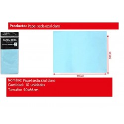 PAPEL SEDA 50X66 CELESTE X 10