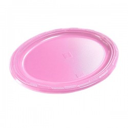 BANDEJA OVAL ROSADA 25X31 X...