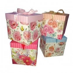 CAJA PLEGABLE FLOREADA 22X22
