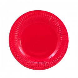 PLATO CARTON ROJO 18 CM X 10 U