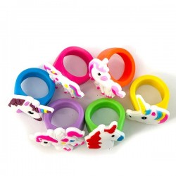 ANILLOS GOMA UNICORNIO X 6 U